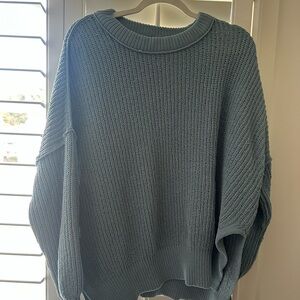 aerie Relaxed Crewneck Sweater in Dusty Blue